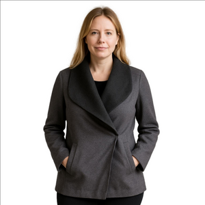 A New Day Gray Pea Coat Women's Extra Small